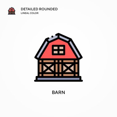 Barn vektör simgesi. Modern vektör illüstrasyon kavramları. Düzenlemesi ve kişiselleştirmesi kolay.