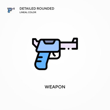 Silah vektör simgesi. Modern vektör illüstrasyon kavramları. Düzenlemesi ve kişiselleştirmesi kolay.