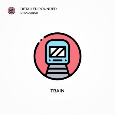 Tren vektör simgesi. Modern vektör illüstrasyon kavramları. Düzenlemesi ve kişiselleştirmesi kolay.