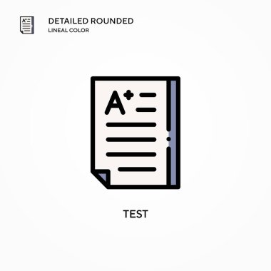Test vektör simgesi. Modern vektör illüstrasyon kavramları. Düzenlemesi ve kişiselleştirmesi kolay.