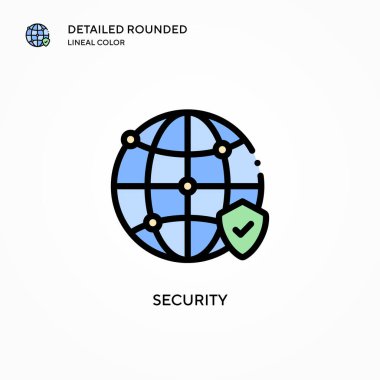 Güvenlik vektör simgesi. Modern vektör illüstrasyon kavramları. Düzenlemesi ve kişiselleştirmesi kolay.