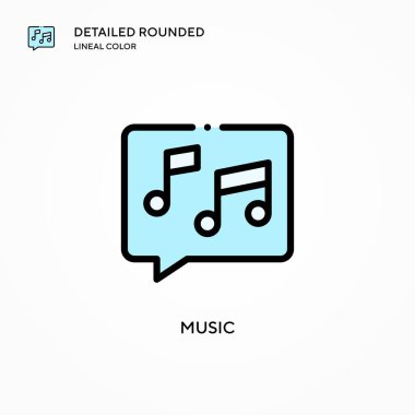 Müzik vektörü simgesi. Modern vektör illüstrasyon kavramları. Düzenlemesi ve kişiselleştirmesi kolay.