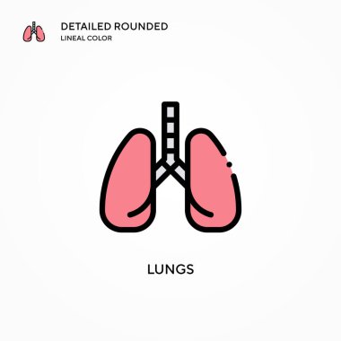 Akciğer vektör simgesi. Modern vektör illüstrasyon kavramları. Düzenlemesi ve kişiselleştirmesi kolay.