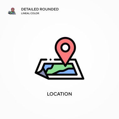 Konum vektör simgesi. Modern vektör illüstrasyon kavramları. Düzenlemesi ve kişiselleştirmesi kolay.