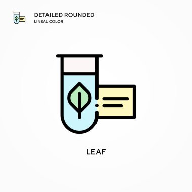 Yaprak vektör simgesi. Modern vektör illüstrasyon kavramları. Düzenlemesi ve kişiselleştirmesi kolay.