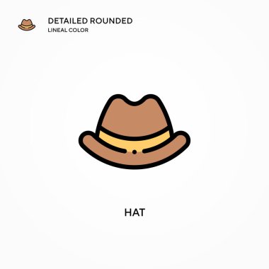 Şapka vektör simgesi. Modern vektör illüstrasyon kavramları. Düzenlemesi ve kişiselleştirmesi kolay.