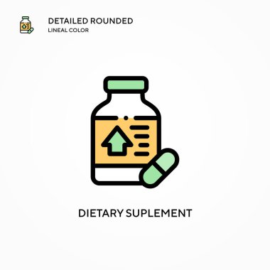 Beslenme desteği vektör simgesi. Modern vektör illüstrasyon kavramları. Düzenlemesi ve kişiselleştirmesi kolay.