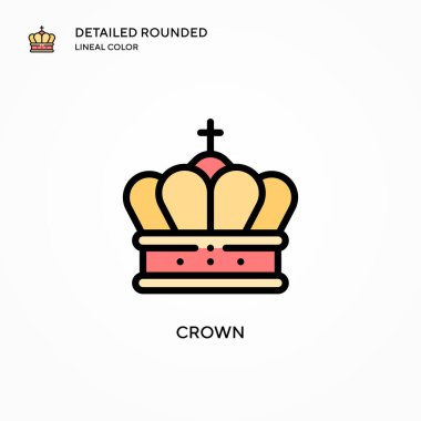 Crown vektör simgesi. Modern vektör illüstrasyon kavramları. Düzenlemesi ve kişiselleştirmesi kolay.