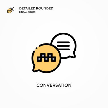 Konuşma vektör simgesi. Modern vektör illüstrasyon kavramları. Düzenlemesi ve kişiselleştirmesi kolay.