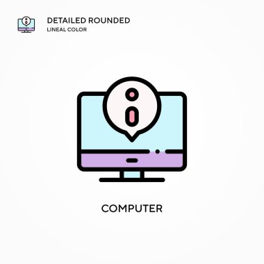 Bilgisayar vektör simgesi. Modern vektör illüstrasyon kavramları. Düzenlemesi ve kişiselleştirmesi kolay.