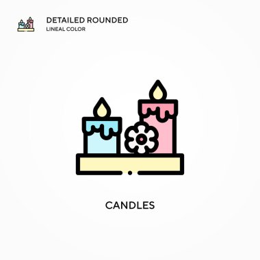 Mum vektör simgesi. Modern vektör illüstrasyon kavramları. Düzenlemesi ve kişiselleştirmesi kolay.