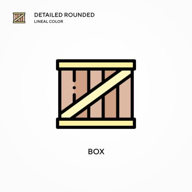 Kutu vektör simgesi. Modern vektör illüstrasyon kavramları. Düzenlemesi ve kişiselleştirmesi kolay.