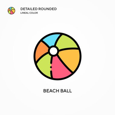 Plaj topu vektör simgesi. Modern vektör illüstrasyon kavramları. Düzenlemesi ve kişiselleştirmesi kolay.