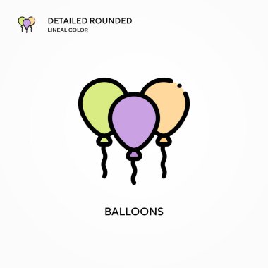 Balon vektör simgesi. Modern vektör illüstrasyon kavramları. Düzenlemesi ve kişiselleştirmesi kolay.