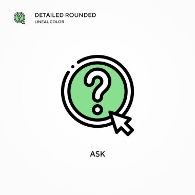 Vektör simgesine sor. Modern vektör illüstrasyon kavramları. Düzenlemesi ve kişiselleştirmesi kolay.