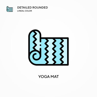 Yoga mat vektör simgesi. Modern vektör illüstrasyon kavramları. Düzenlemesi ve kişiselleştirmesi kolay.