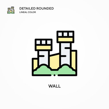 Duvar vektör simgesi. Modern vektör illüstrasyon kavramları. Düzenlemesi ve kişiselleştirmesi kolay.