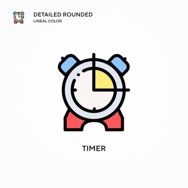 Zamanlayıcı vektör simgesi. Modern vektör illüstrasyon kavramları. Düzenlemesi ve kişiselleştirmesi kolay.