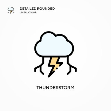 Fırtına vektör simgesi. Modern vektör illüstrasyon kavramları. Düzenlemesi ve kişiselleştirmesi kolay.