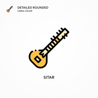 Sitar vektör simgesi. Modern vektör illüstrasyon kavramları. Düzenlemesi ve kişiselleştirmesi kolay.