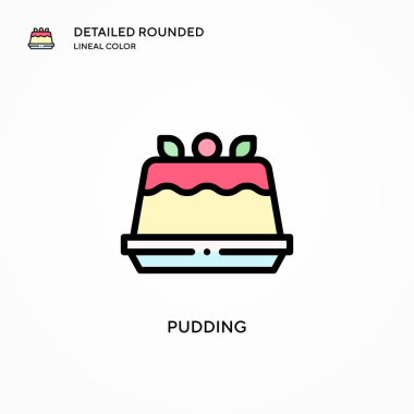 Puding vektör simgesi. Modern vektör illüstrasyon kavramları. Düzenlemesi ve kişiselleştirmesi kolay.