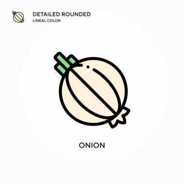 Soğan vektör simgesi. Modern vektör illüstrasyon kavramları. Düzenlemesi ve kişiselleştirmesi kolay.