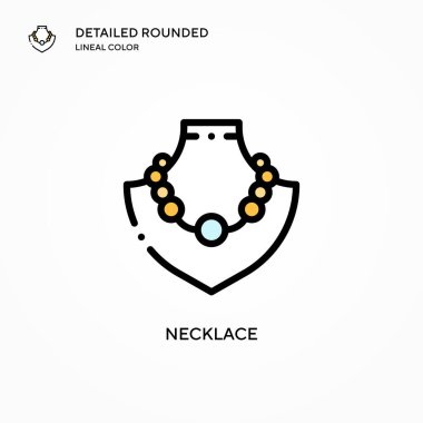 Kolye vektör simgesi. Modern vektör illüstrasyon kavramları. Düzenlemesi ve kişiselleştirmesi kolay.