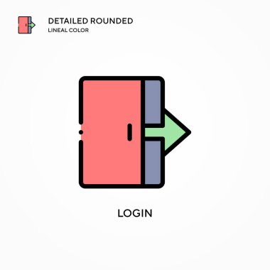 Giriş vektörü simgesi. Modern vektör illüstrasyon kavramları. Düzenlemesi ve kişiselleştirmesi kolay.