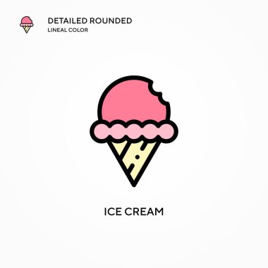 Dondurma vektör simgesi. Modern vektör illüstrasyon kavramları. Düzenlemesi ve kişiselleştirmesi kolay.