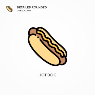 Hot dog vektör simgesi. Modern vektör illüstrasyon kavramları. Düzenlemesi ve kişiselleştirmesi kolay.