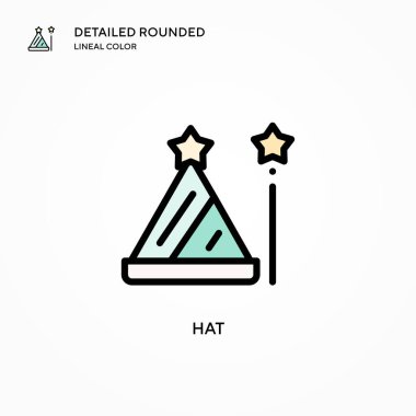Şapka vektör simgesi. Modern vektör illüstrasyon kavramları. Düzenlemesi ve kişiselleştirmesi kolay.