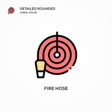 Hortum vektör simgesini ateşle. Modern vektör illüstrasyon kavramları. Düzenlemesi ve kişiselleştirmesi kolay.