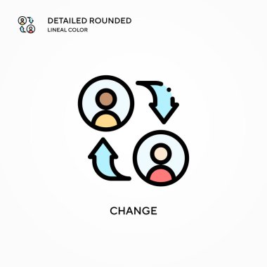 Vektör simgesini değiştir. Modern vektör illüstrasyon kavramları. Düzenlemesi ve kişiselleştirmesi kolay.