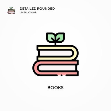 Kitap vektör simgesi. Modern vektör illüstrasyon kavramları. Düzenlemesi ve kişiselleştirmesi kolay.