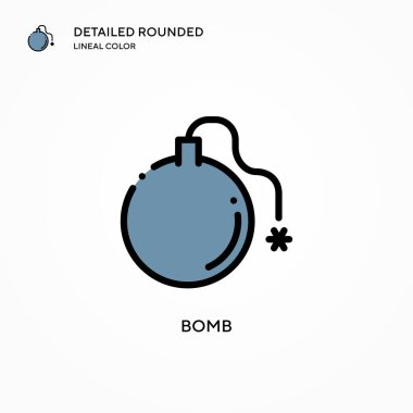 Bomba vektör simgesi. Modern vektör illüstrasyon kavramları. Düzenlemesi ve kişiselleştirmesi kolay.