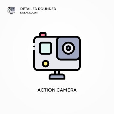 Kamera vektör simgesi. Modern vektör illüstrasyon kavramları. Düzenlemesi ve kişiselleştirmesi kolay.