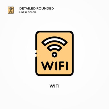Wifi vektör simgesi. Modern vektör illüstrasyon kavramları. Düzenlemesi ve kişiselleştirmesi kolay.