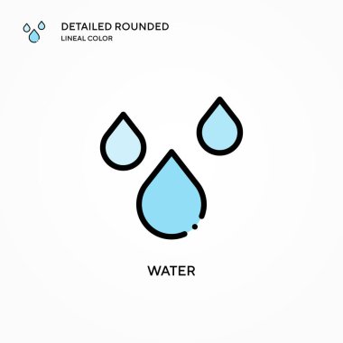 Su vektör simgesi. Modern vektör illüstrasyon kavramları. Düzenlemesi ve kişiselleştirmesi kolay.