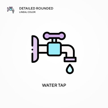 Su musluğu vektör simgesi. Modern vektör illüstrasyon kavramları. Düzenlemesi ve kişiselleştirmesi kolay.