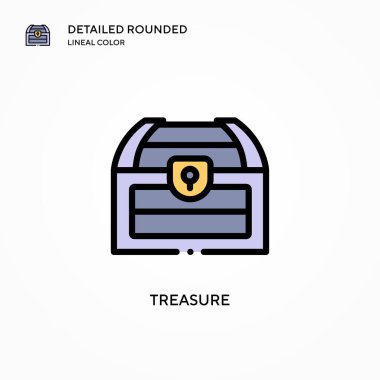 Hazine vektör simgesi. Modern vektör illüstrasyon kavramları. Düzenlemesi ve kişiselleştirmesi kolay.
