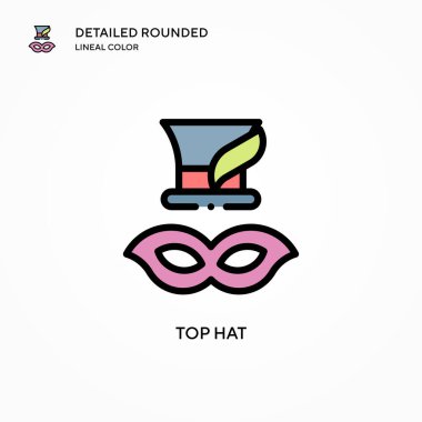 Silindir şapka vektör simgesi. Modern vektör illüstrasyon kavramları. Düzenlemesi ve kişiselleştirmesi kolay.