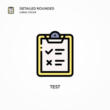 Test vektör simgesi. Modern vektör illüstrasyon kavramları. Düzenlemesi ve kişiselleştirmesi kolay.