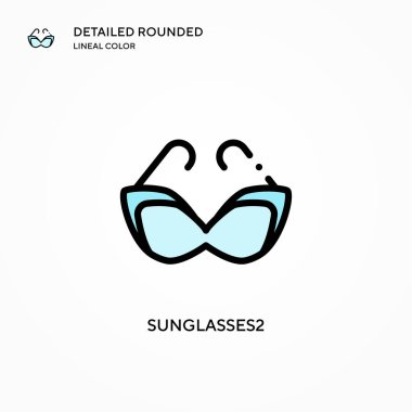 Güneş gözlüğü 2 vektör simgesi. Modern vektör illüstrasyon kavramları. Düzenlemesi ve kişiselleştirmesi kolay.