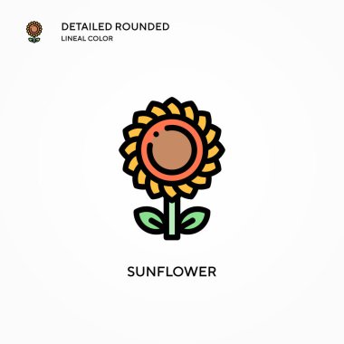 Ayçiçeği vektör simgesi. Modern vektör illüstrasyon kavramları. Düzenlemesi ve kişiselleştirmesi kolay.