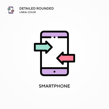 Akıllı telefon vektör simgesi. Modern vektör illüstrasyon kavramları. Düzenlemesi ve kişiselleştirmesi kolay.
