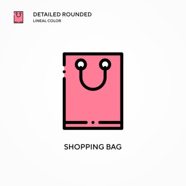 Alışveriş poşeti vektör simgesi. Modern vektör illüstrasyon kavramları. Düzenlemesi ve kişiselleştirmesi kolay.