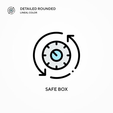 Güvenli kutu vektör simgesi. Modern vektör illüstrasyon kavramları. Düzenlemesi ve kişiselleştirmesi kolay.