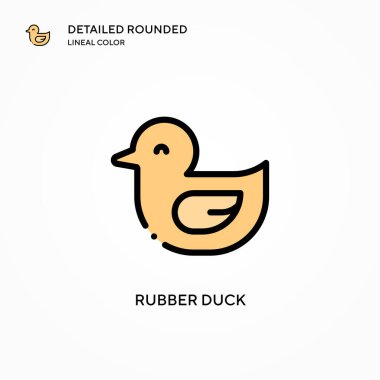 Kauçuk ördek vektör ikonu. Modern vektör illüstrasyon kavramları. Düzenlemesi ve kişiselleştirmesi kolay.