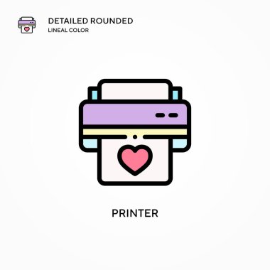 Yazıcı vektör simgesi. Modern vektör illüstrasyon kavramları. Düzenlemesi ve kişiselleştirmesi kolay.