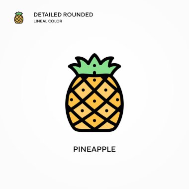 Ananas vektör simgesi. Modern vektör illüstrasyon kavramları. Düzenlemesi ve kişiselleştirmesi kolay.